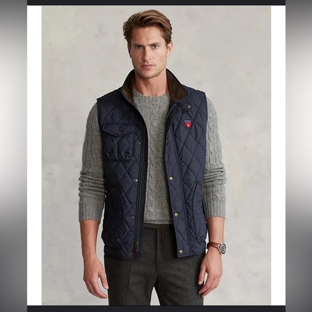 New without tags. Polo Ralph Lauren navy quilted vest size M